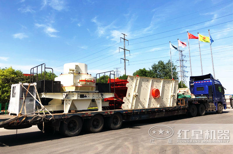 專車運輸，提供全套大理石廢料制砂機設備